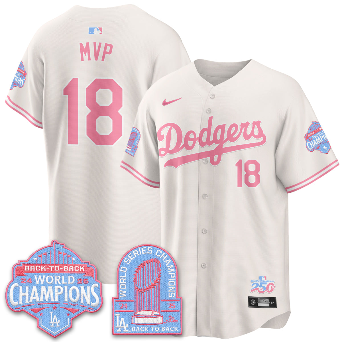 Los Angeles Dodgers x Bubblegum Vapor Jersey - Stitched