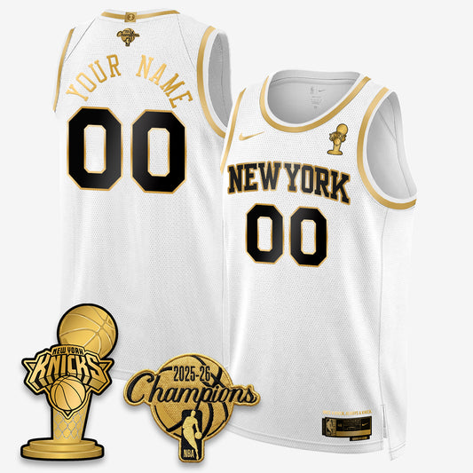 New York Knicks 2026 NBA Champions Gold Edition Vapor Custom Jersey - Stitched