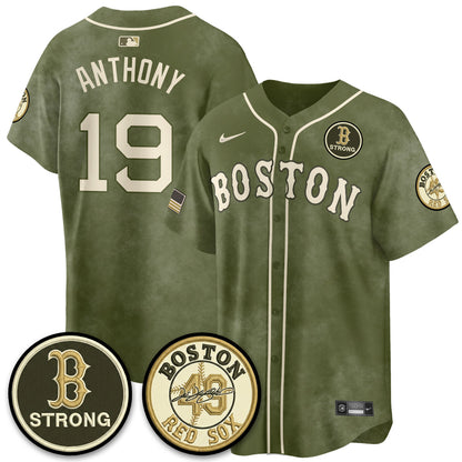 BOS New Era Olive 2026 Armed Forces Day Jersey - All Stitched