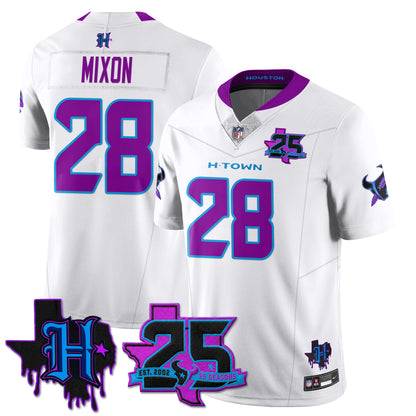 Houston Texans 25th Seasons in 2026 DJ Screw Vapor Limited Jersey - All Stitched