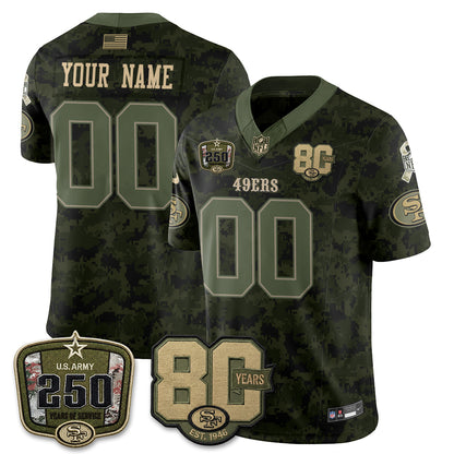 San Francisco 49ers 2026 Salute to Service Edition Vapor Custom Jersey V2- Stitched