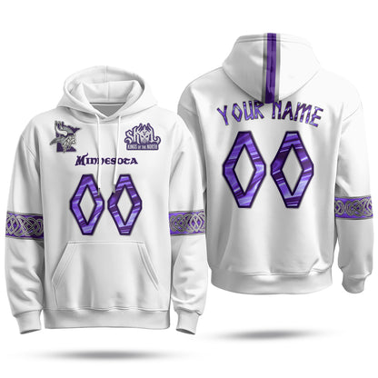 Minnesota Vikings 2026 Warrior Custom Fleece Hoodie - Printed