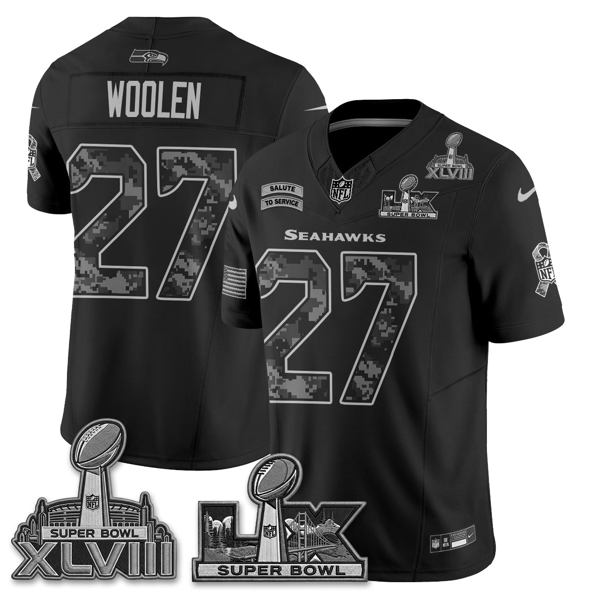 Seattle Seahawks 2026 Salute to Service V2 Vapor Jersey - Stitched