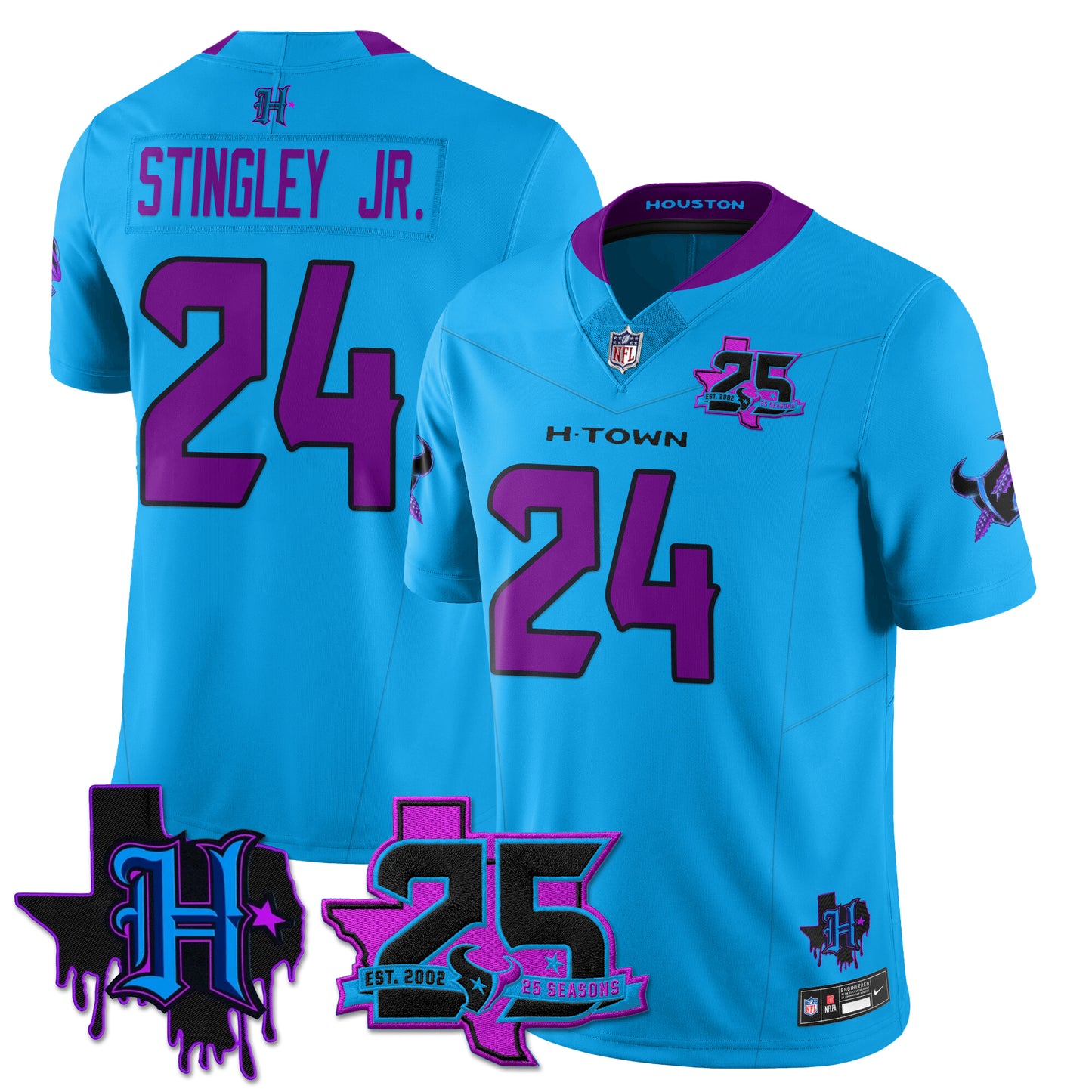Houston Texans 25th Seasons in 2026 DJ Screw Vapor Limited Jersey - All Stitched