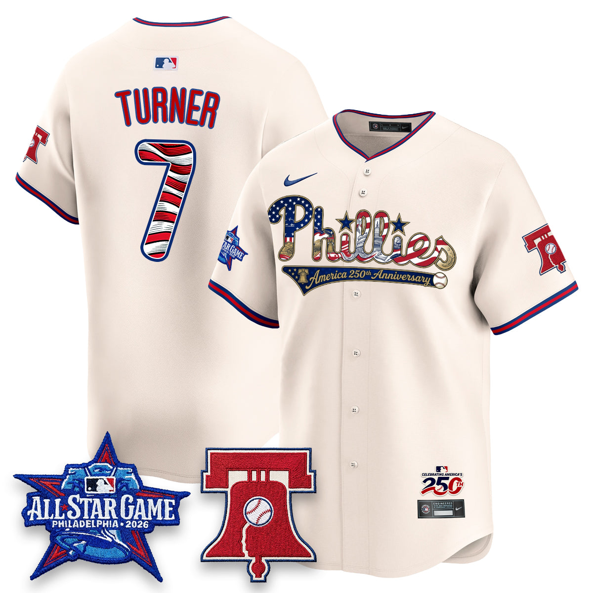 Philadelphia Phillies 2026 Independence Day USA Vapor Limited Jersey - Stitched