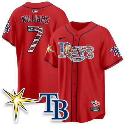 Tampa Bay Rays Independence Day USA 2026 Vapor Limited Jersey - Stitched