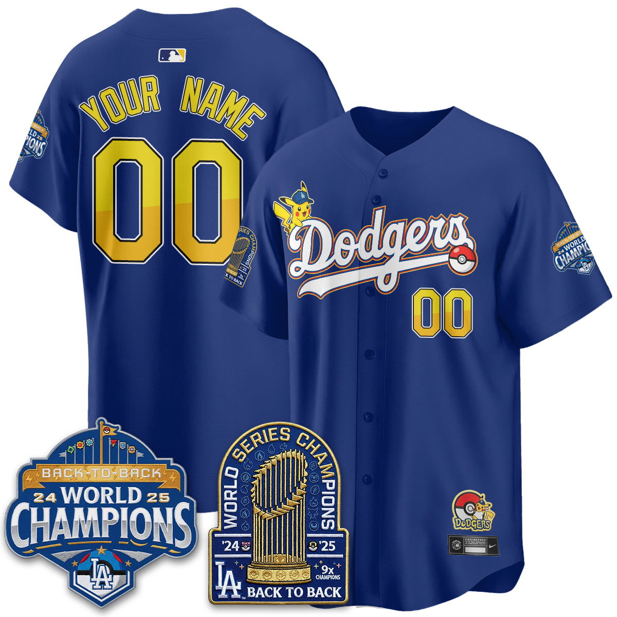Los Angeles Dodgers x PKM 2026 Vapor Custom Jersey - Stitched