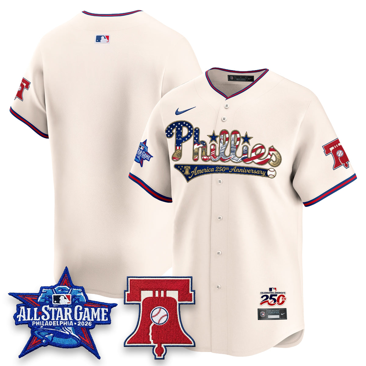 Philadelphia Phillies 2026 Independence Day USA Vapor Limited Jersey - Stitched