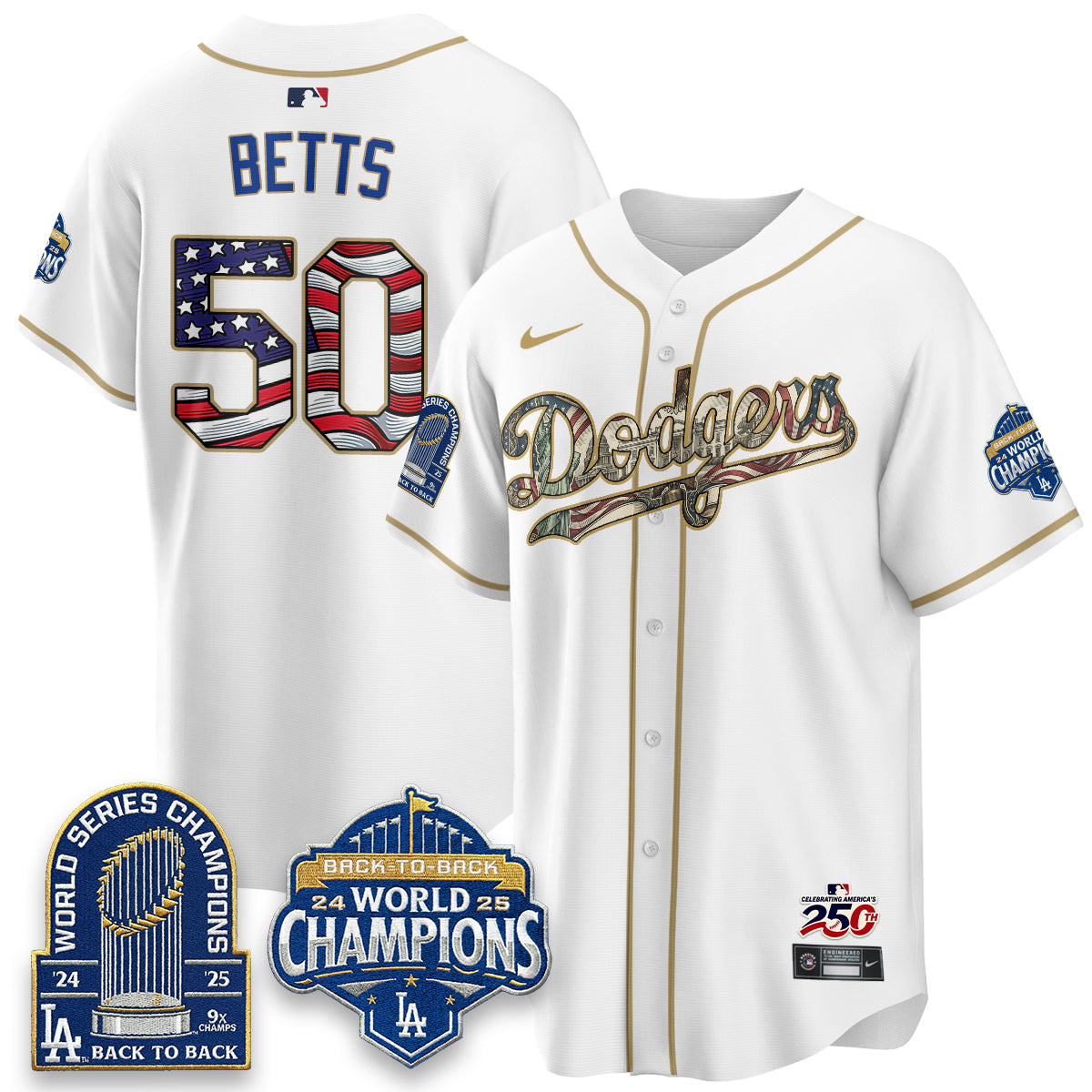 Los Angeles Dodgers 2026 Independence Day USA Vapor Limited Jersey - Stitched