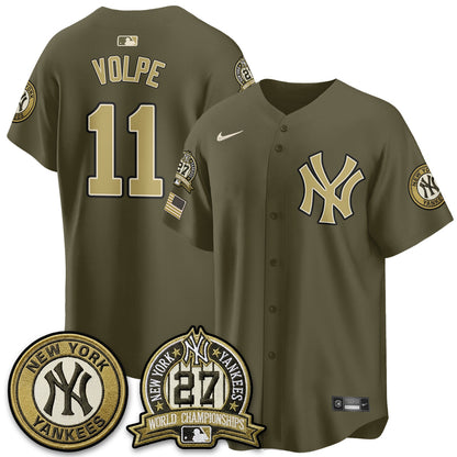 NYY New Era Olive 2026 Armed Forces Day Jersey -All Stitched