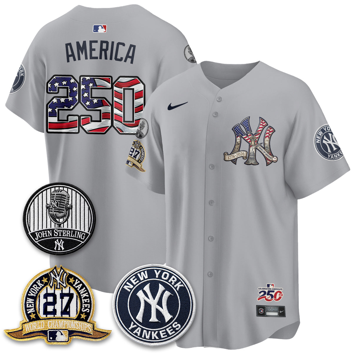 New York Yankees Independence Day USA Vapor Limited Jersey - Stitched