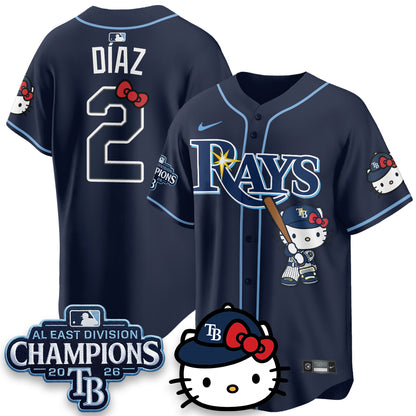 Tampa Bay Rays x Meow KT 2026 AL East Champs Vapor Jersey - Stitched-NQD