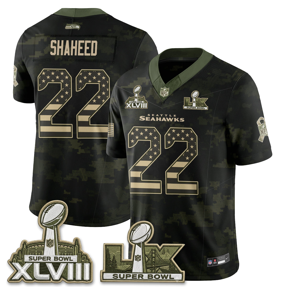 Seattle Seahawks 2026 Salute to Service Edition Vapor Jersey V2- Stitched