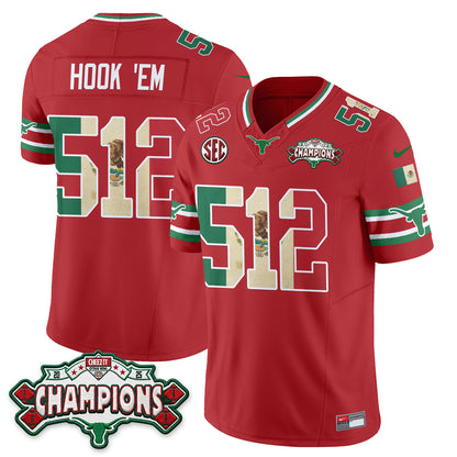 Texas Longhorns Mexico Edition Vapor Jersey - Stitched-NQD