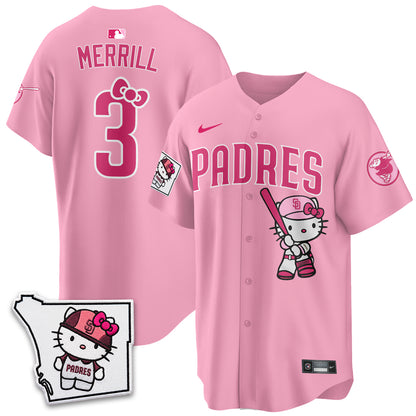 San Diego Padres x Meow KT Pink Edition Vapor Jersey - Stitched