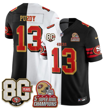 San Francisco 49ers Split Style Vapor Jersey - Stitched