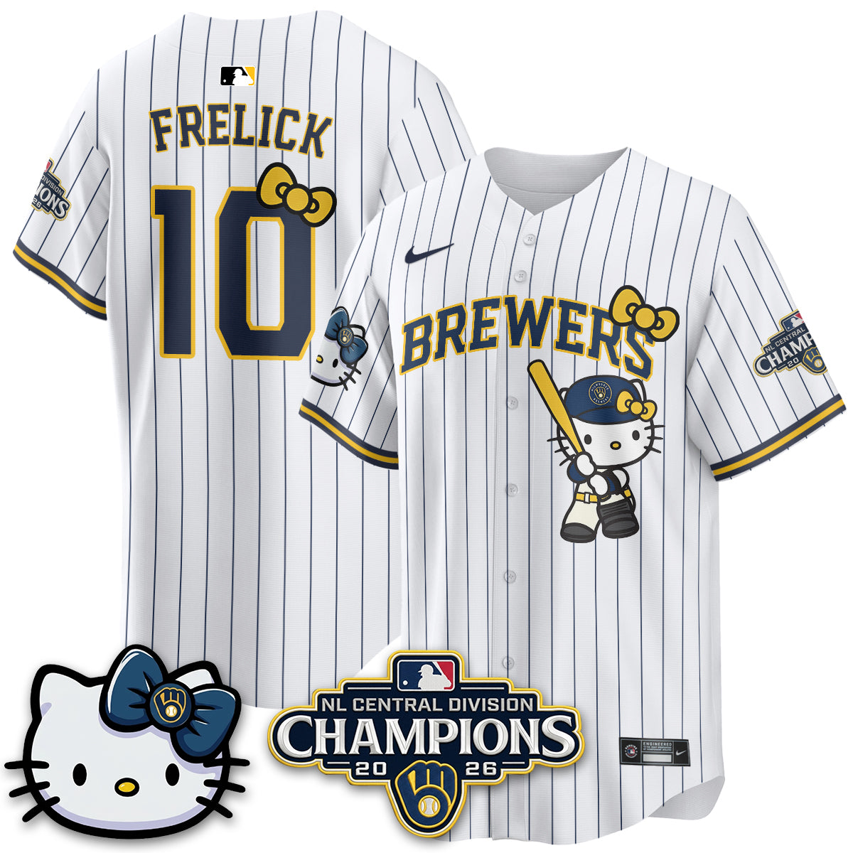 Milwaukee Brewers NL Central Champs x Meow KT Vapor Jersey - Stitched