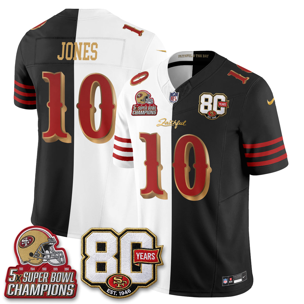 San Francisco 49ers Rivalries Split Edition Vapor Jersey - Stitched