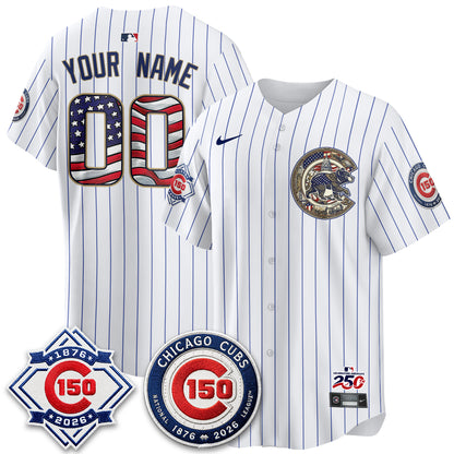Chicago Cubs 2026 Independence Day USA Vapor Limited Custom Jersey - Stitched