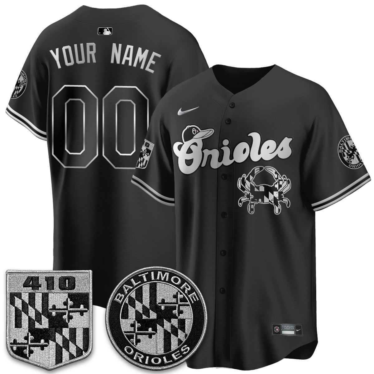 Baltimore Orioles Maryland Flag Vapor Limited Custom Jersey - Stitched