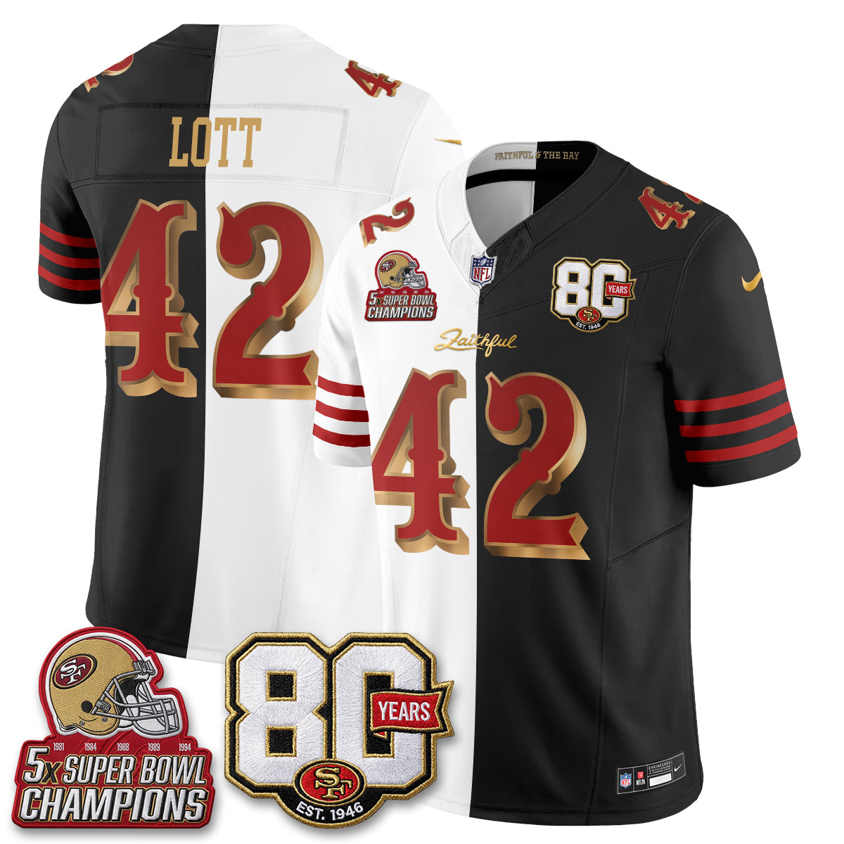 San Francisco 49ers Rivalries Split Edition Vapor Jersey - Stitched