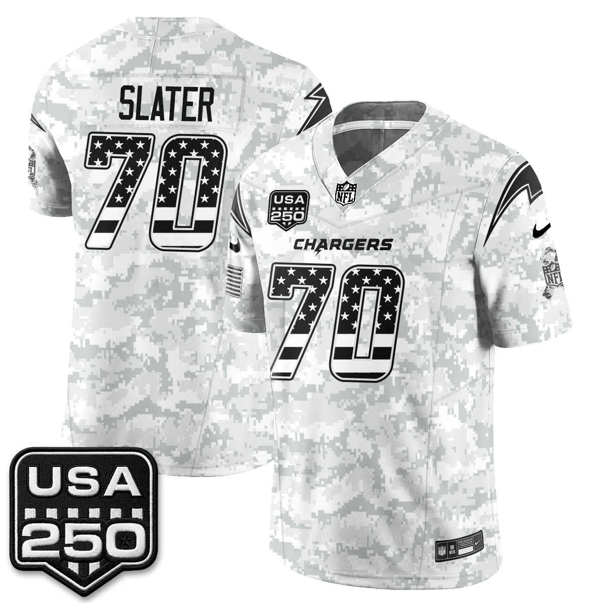 Los Angeles Chargers 2026 Salute to Service Vapor Jersey - Stitched