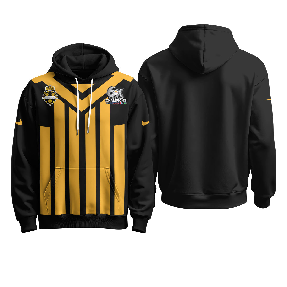 Pittsburgh Steelers 6X Champs Rivalries Fleece Hoodie - Printed
