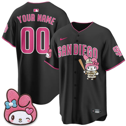 San Diego Padres x Pink Sanrio Friend Vapor Custom Jersey - Stitched