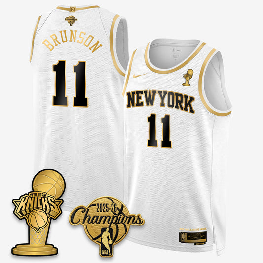 New York Knicks 2026 NBA Champions Gold Edition Vapor Jersey - Stitched