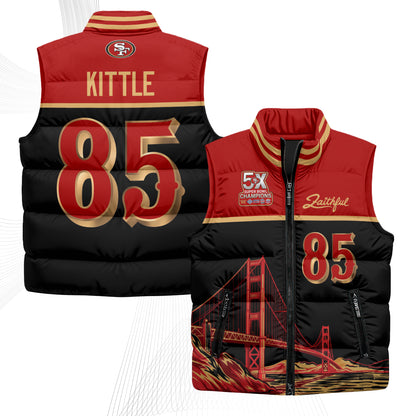 San Francisco 49ers Faithful Puffer Vest - Printed