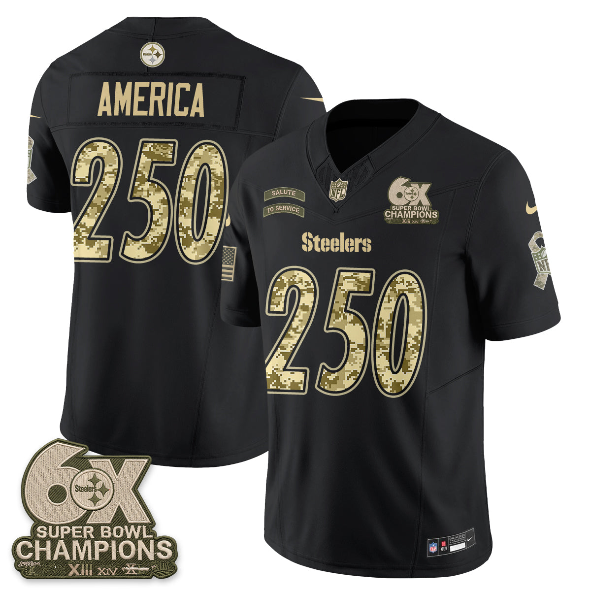 Pittsburgh Steelers 2026 Salute to Service Edition Vapor Jersey V3- Stitched-NQD