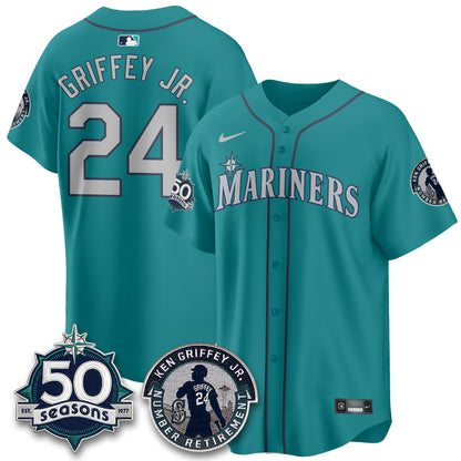 Seattle Mariners Ken Griffey Jr. Patch Vapor Premier Limited Jersey - All Stitched
