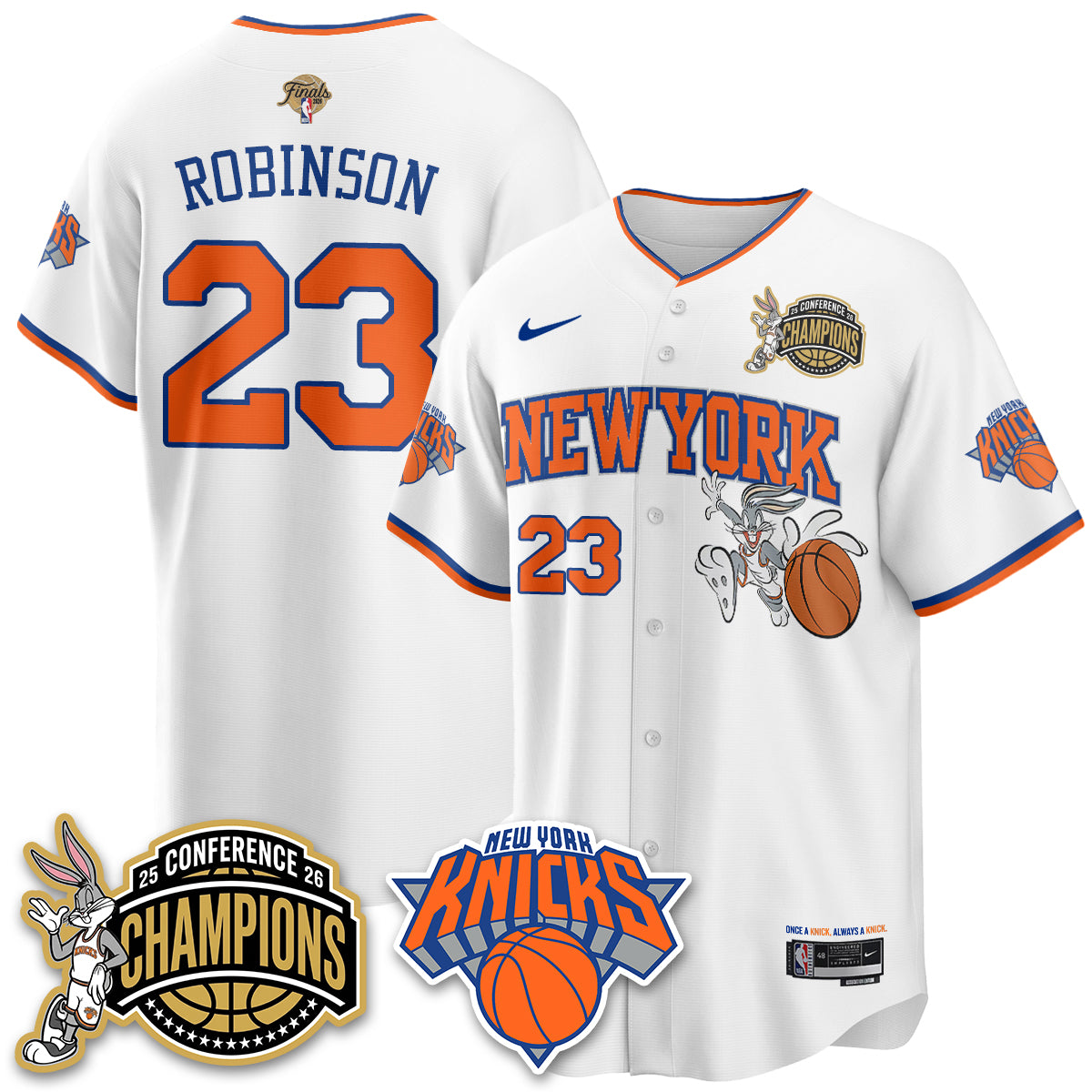 New York Knicks 2026 NBA Finals x Bunny Vapor Jersey V2- Stitched
