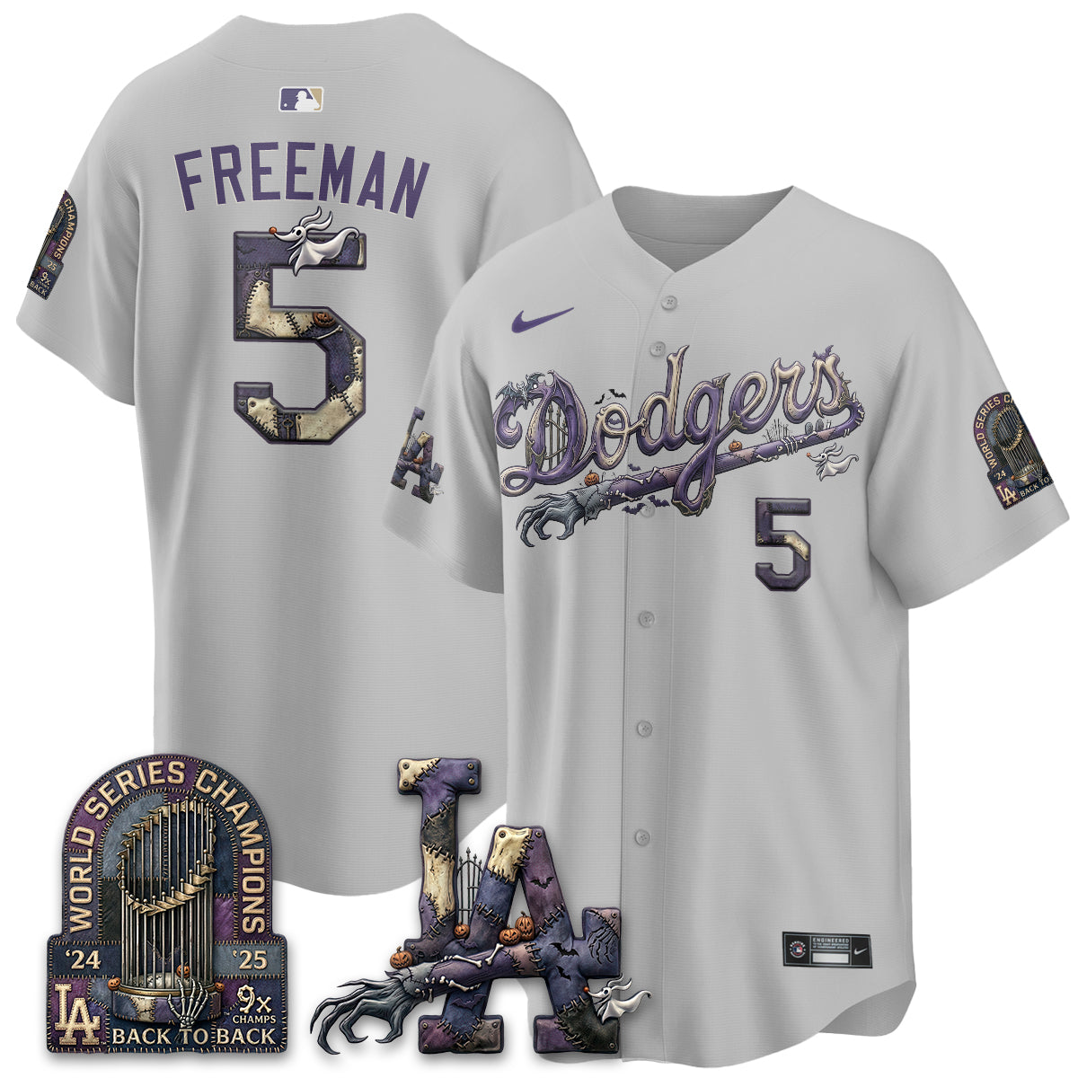Los Angeles Dodgers Nightmare Edition Vapor Jersey - Stitched