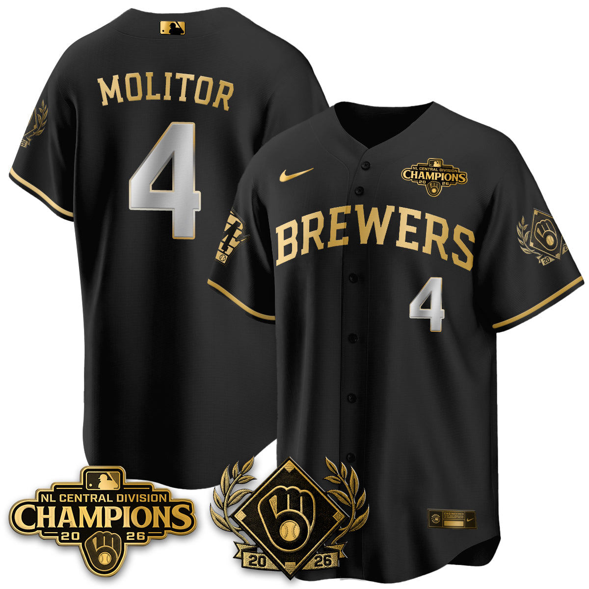 Milwaukee Brewers 2026 NL Division Champs Vapor Jersey - Stitched