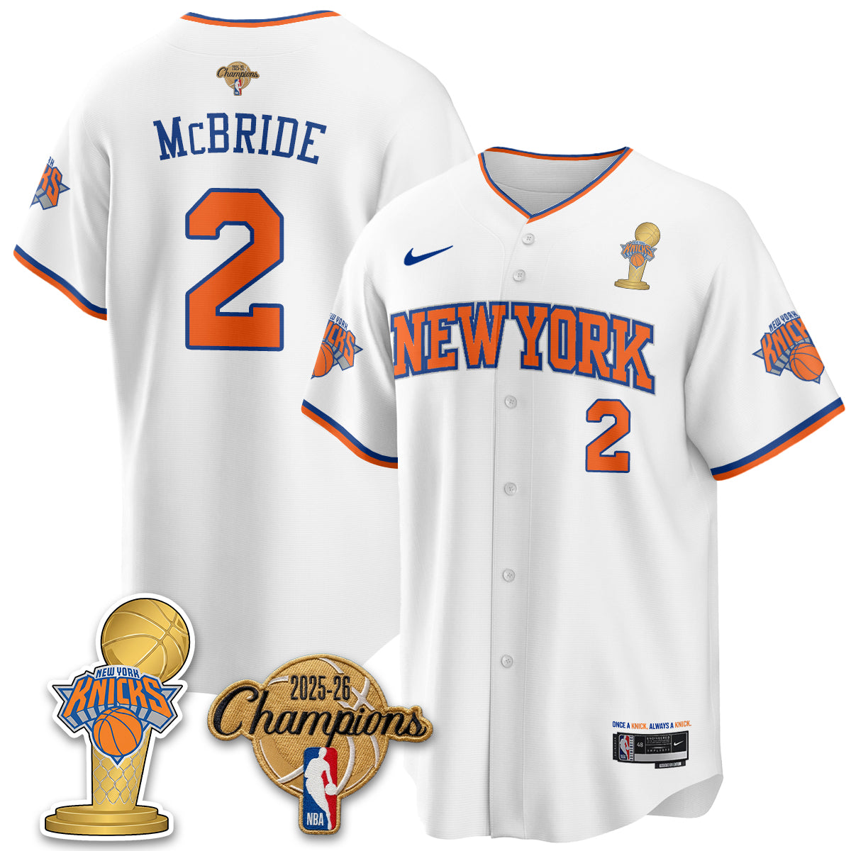 New York Knicks 2026 NBA Champions Vapor Jersey - Stitched