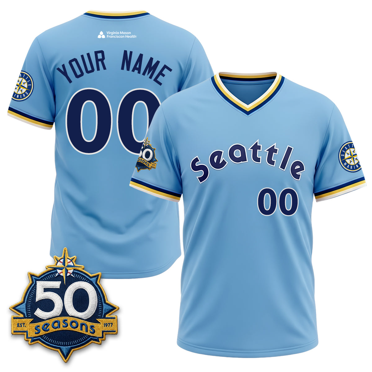 Seattle Mariners "Legacy Edition" Vapor Custom Jersey - Stitched