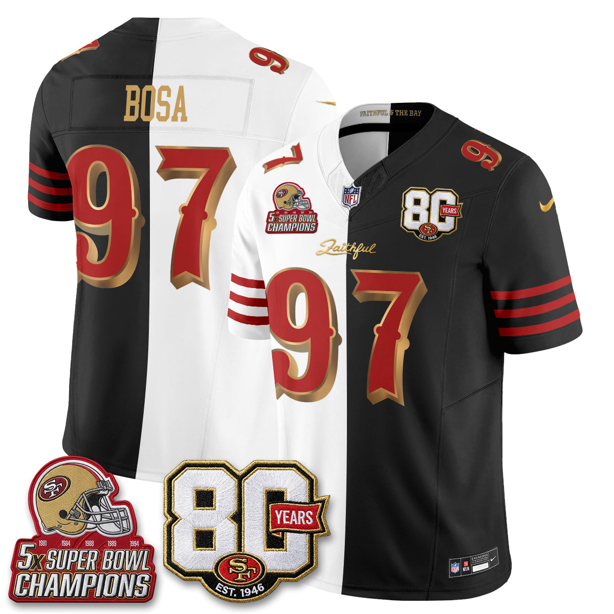 San Francisco 49ers Rivalries Split Edition Vapor Jersey - Stitched