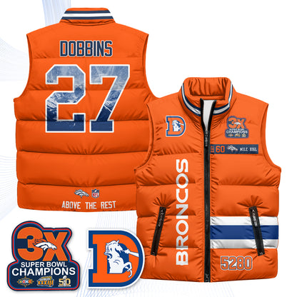 Denver Broncos "Mile High" Puffer Vest - Printed