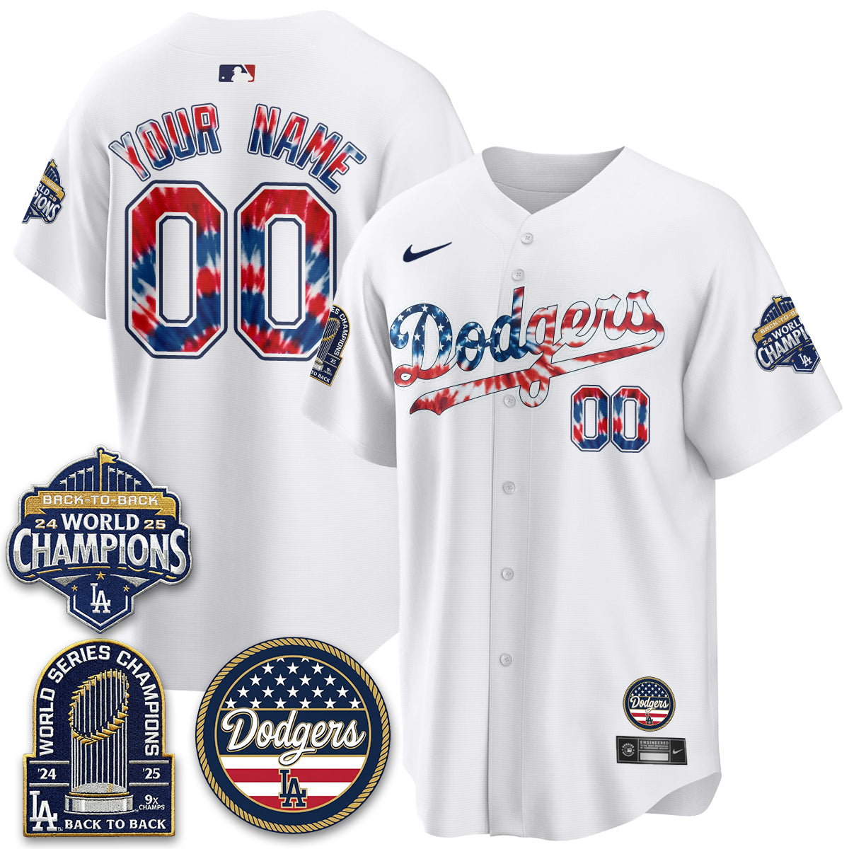 Los Angeles Dodgers Americana 2026 Vapor Limited Custom Jersey - Stitched