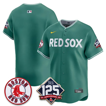 Boston Red Sox 125th Anniversary Patch Vapor Jersey - Stitched