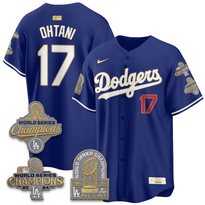 LAD Gold Collection Stadium Vapor Limited Jersey - Back to Back 9x Champs - Stitched