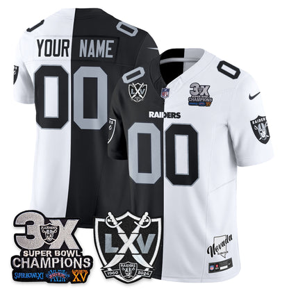 Las Vegas Raiders Split Edition Vapor Custom Jersey V2- Stitched