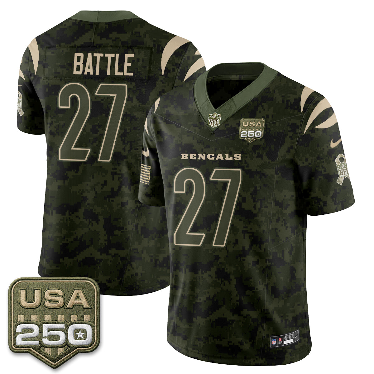 Cincinnati Bengals 2026 Salute to Service Vapor Jersey - Stitched
