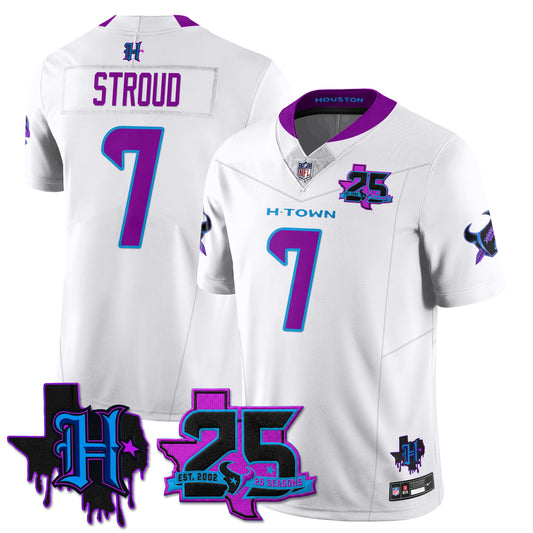 Houston Texans 25th Seasons in 2026 DJ Screw Vapor Limited Jersey - Stitched