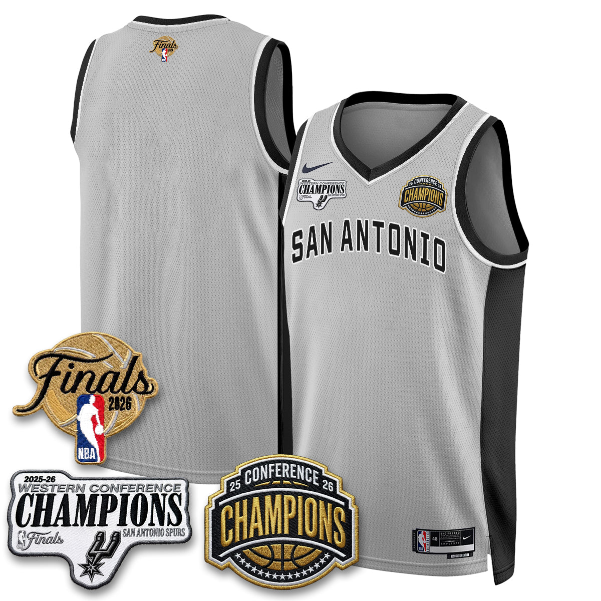 San Antonio Spurs 2026 NBA Western Conference Champions Vapor Jersey - Stitched