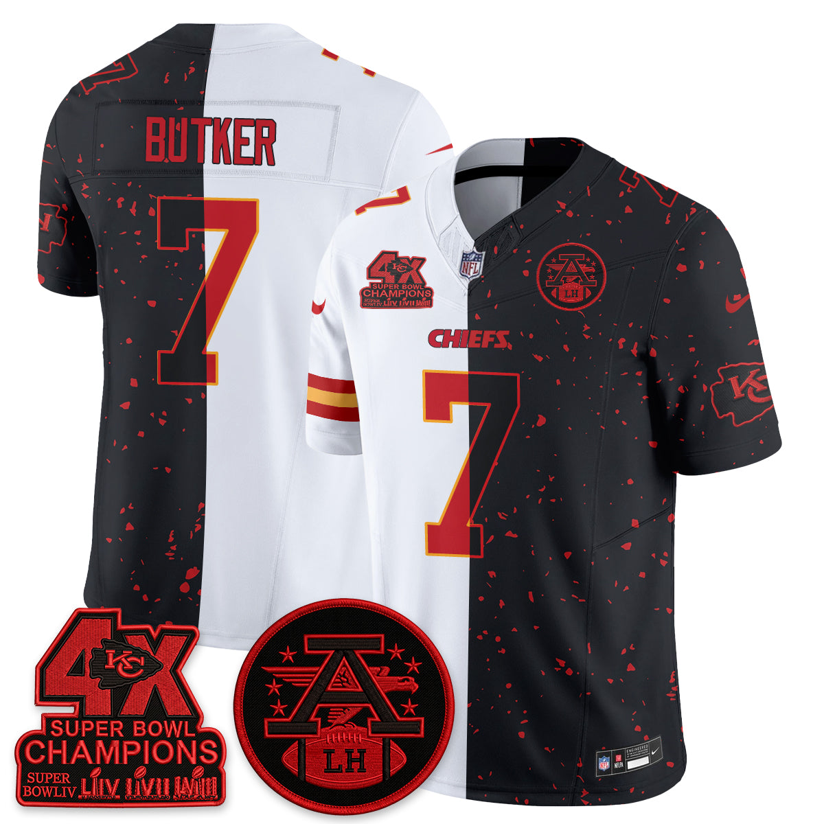 Kansas City Chiefs Split Edition Vapor Jersey - Stitched