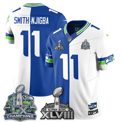 Seattle Seahawks S.Bowl Champs Split Edition Vapor Jersey - Stitch