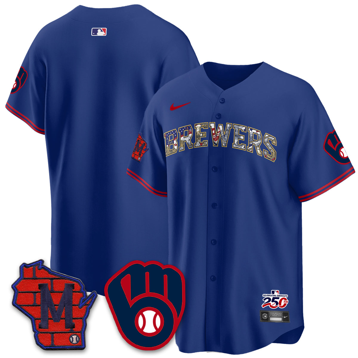 Milwaukee Brewers 2026 Independence Day USA Vapor Limited Jersey - Stitched