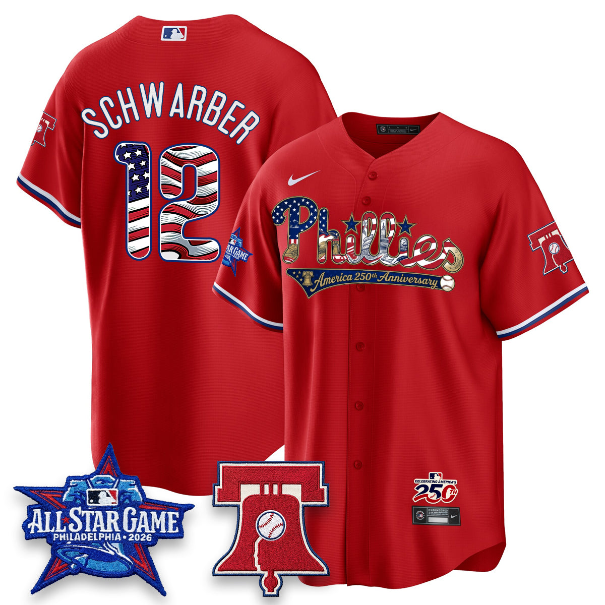 Philadelphia Phillies 2026 Independence Day USA Vapor Limited Jersey - Stitched
